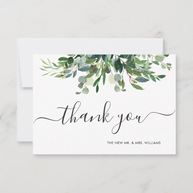 Invitación Greeneration Blue Gum Eucalyptus Gracias (Anverso)