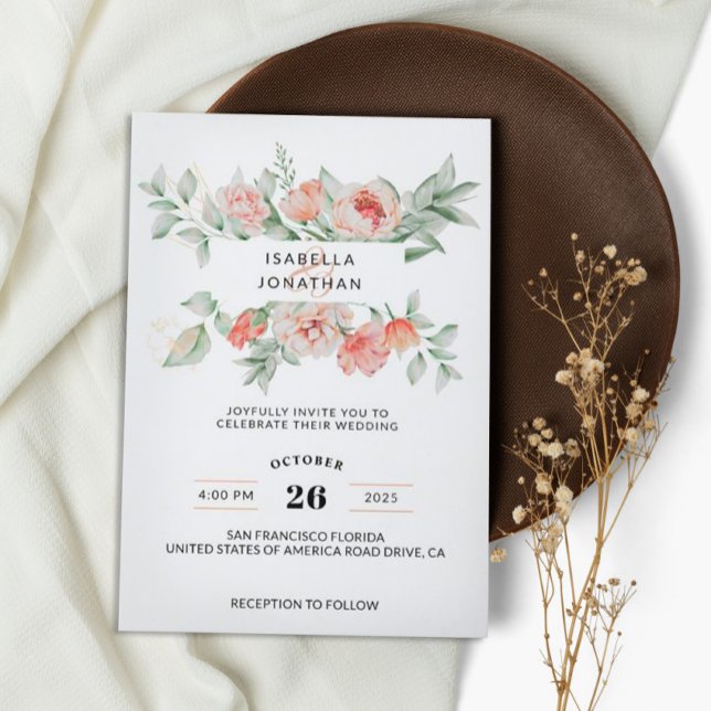 Invitación Greeneration Eucalyptus Sage Green Fall Boda Flora (Subido por el creador)