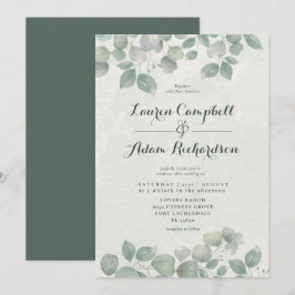 Invitación Greeneration Eucalyptus Watericolor Sage Green Bod