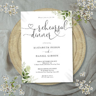 Invitación Greeneration Floral Heart Script Test Dinner