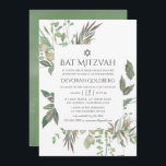 Invitación Greeneration Geometric Bat Mitzvah<br><div class="desc">Invitación mitzvah de murciélago boda de vegetación de inspiración orgánica con marco geométrico diseñado para ser rápida y fácilmente adaptada a las especificaciones de tu evento.</div>