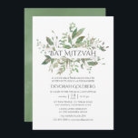 Invitación Greeneration Geometric Bat Mitzvah<br><div class="desc">Invitación mitzvah de murciélago verde de inspiración orgánica con marco geométrico diseñado para ser rápida y fácilmente adaptada a las especificaciones de tu evento.</div>