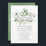 Invitación Greeneration Geometric Bat Mitzvah<br><div class="desc">Invitación mitzvah de murciélago verde de inspiración orgánica con marco geométrico diseñado para ser rápida y fácilmente adaptada a las especificaciones de tu evento.</div>