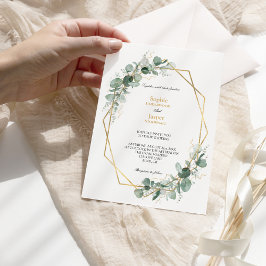 Invitación Greeneration Gold Geometric Frame Simple Boda