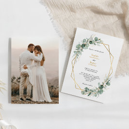 Invitación Greeneration Gold Geometric Frame Simple Photo Bod