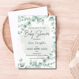 Invitación Greenery Baby Shower