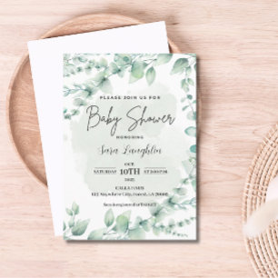 Invitación Greenery Baby Shower
