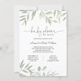 Invitación Greenery Baby Shower por correo