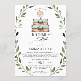 Invitación Greenery Baby Shower por Mail Long Distance Boy