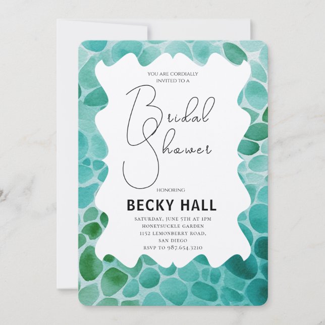 Invitación Greenery Border Bridal Shower Invitation (Anverso)