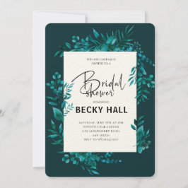 Invitación Greenery Border Bridal Shower Invitation