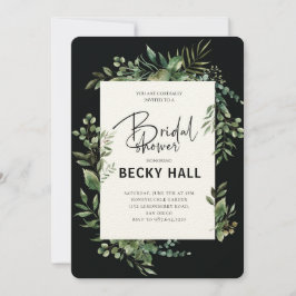 Invitación Greenery Border Bridal Shower Invitation