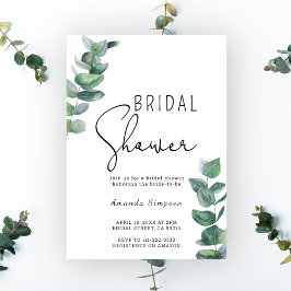 Invitación Greenery de ducha de novia Eucalipto