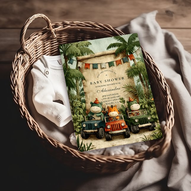 Invitación Greenery Dino Baby Shower (Subido por el creador)