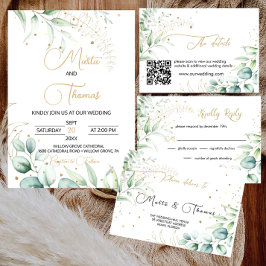 Invitación Greenery Eucalyptus Boda