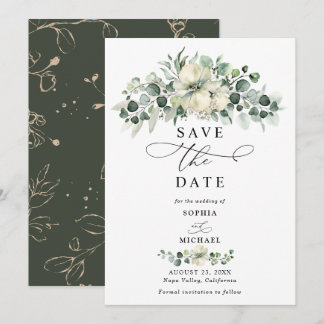 Invitación Greenery Eucalyptus Boda Guardar la Fecha