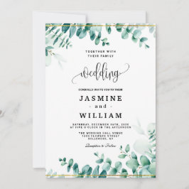 Invitación Greenery Eucalyptus Frameborder Boda
