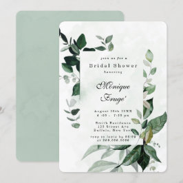 Invitación Greenery Eucalyptus Rustic Bridal Shower Invitatio