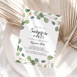 Invitación Greenery Eucalyptus Surprise Fiesta