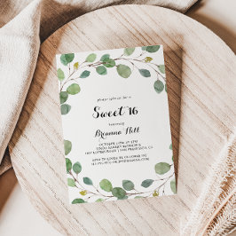 Invitación Greenery Eucalyptus Sweet 16 Cumpleaños Party