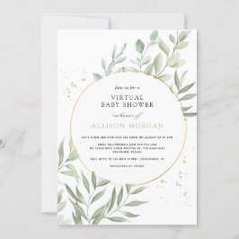 Invitación Greenery Eucalyptus Virtual Baby Shower