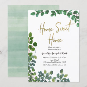 Invitación Greenery Eucalyptus Wreath Fiesta Calentador de la