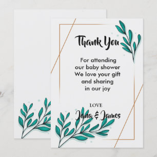 Invitación Greenery Floral Relieve metalizado dorado Leaves g