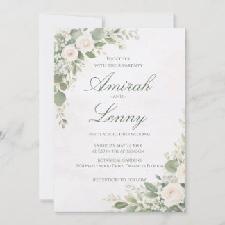 Invitación Greenery Floral Wedding Invitation Background