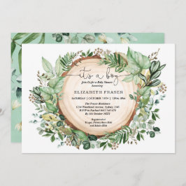 Invitación Greenery Forest Boy Baby Shower