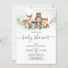 Greenery Forest WOODLAND Animals Baby Shower