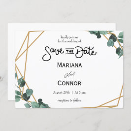 Invitación Greenery Minimal Save The Date Invitation