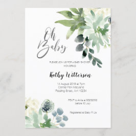 Invitación Greenery Modern Baby Shower Invitation Boy