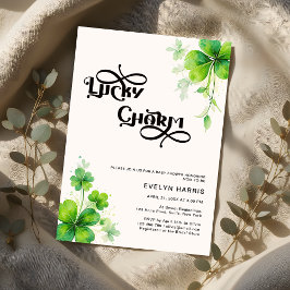 Invitación Greenery Modern Lucky Charm Baby Shower