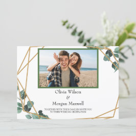 Invitación Greenery Modern Photo Save The Date Invitation