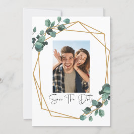 Invitación Greenery Photo Save The Date Invitation