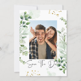 Invitación Greenery Photo Save The Date Invitation
