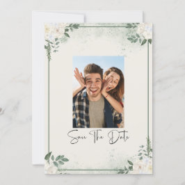 Invitación Greenery Photo Save The Date Invitation