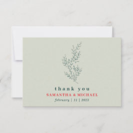 Invitación Greenery Red Botanical Floral gracias