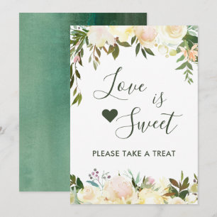 Invitación Greenery Rustic Floral Amor es Dulce Barra de Post