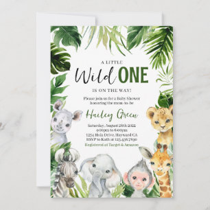 Invitación Greenery Safari Jungle Baby Shower