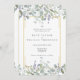 Invitación Greenery Sage Lilac Floral All In One Wedding (Anverso / Reverso)