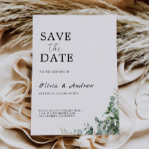 Greenery Save The Date Boda