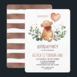 Invitación Greenery Teddy Bear Bearly Wait Baby Birthday<br><div class="desc">Vegetación acuática Teddy Bear Brown Balón Podemos Esperar Bebé Invitación Cumpleaños.
El diseño se basa en un único oso de peluche acuarela dibujado a mano. Para realizar cambios avanzados,  seleccione la opción "Hacer clic para más personalizares" en Personalizar esta plantilla.</div>