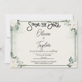 Invitación Greenery Whimsical Save The Date Invitation