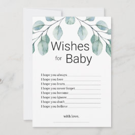 Invitación Greenery Wishes for Baby Shower Game