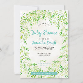 Invitación Greenery Wreath Baby Shower