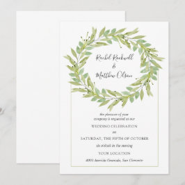 Invitación Greenery Wreath Boda