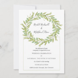 Invitación Greenery Wreath Boda