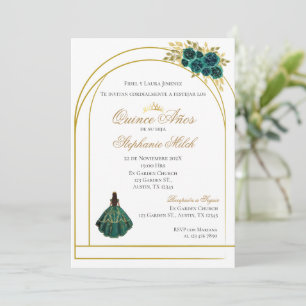 Invitación Greengery Floral Mexican Quinceanera Invitation