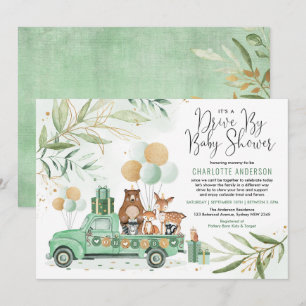 Invitación GreenGold Woodland Drive a través de Baby Shower